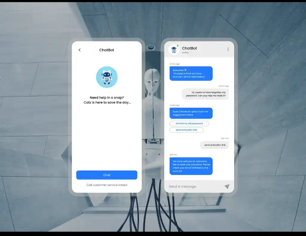 AI chatbot interface on mobile devices