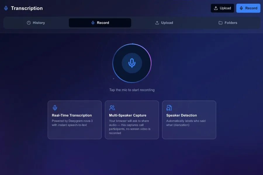 Built-In Meeting Transcription